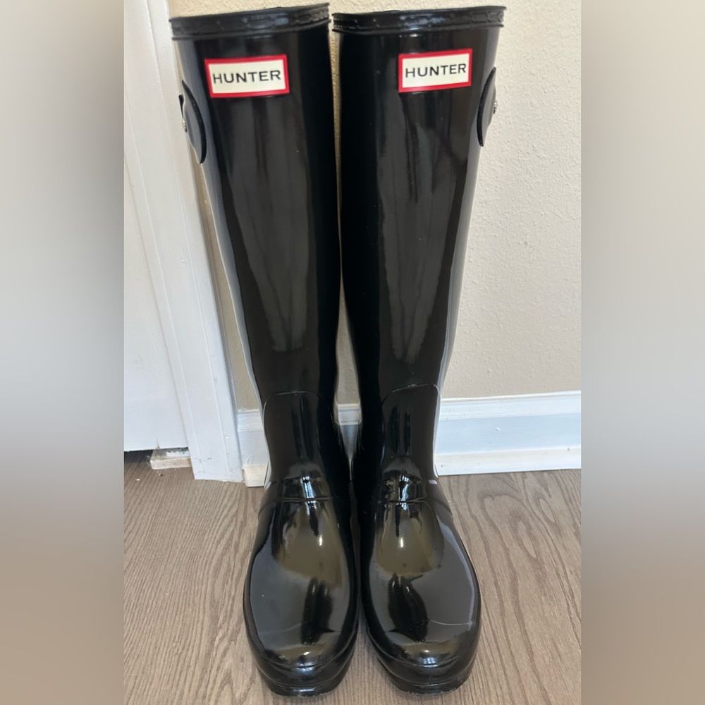 Hunter Black Tall Rain Boots